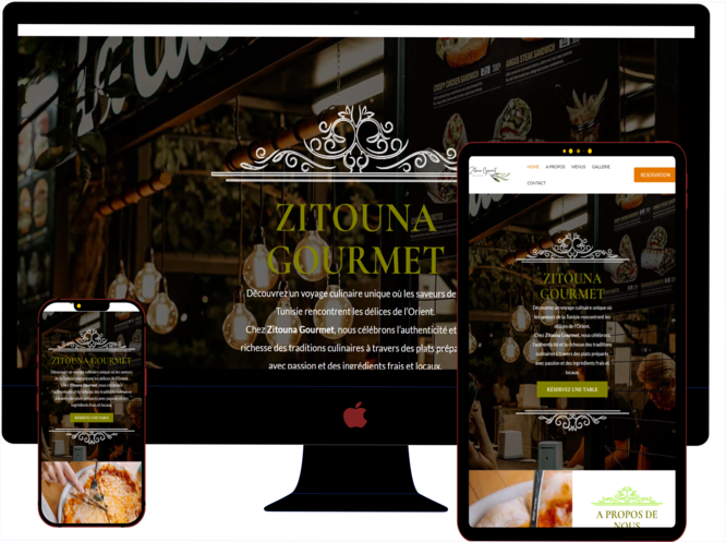 Capture d'écran du site Zitouna Gourmet - Restaurant tunisien
